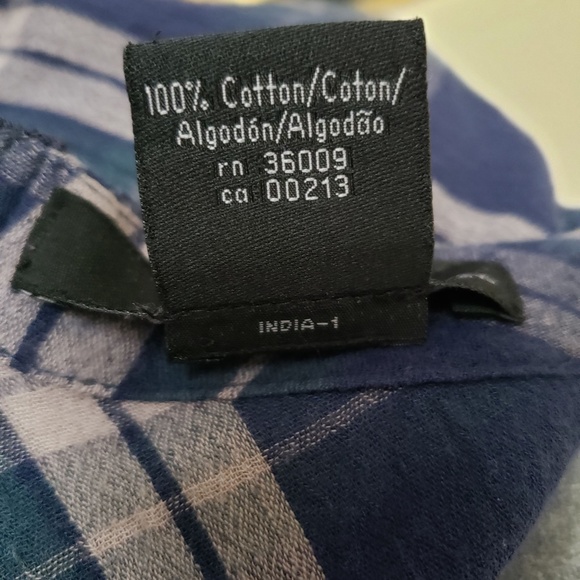 Calvin Klein Navy Plaid Lightweight Cotton Gauze Top - Size Small - Picture 5 of 5